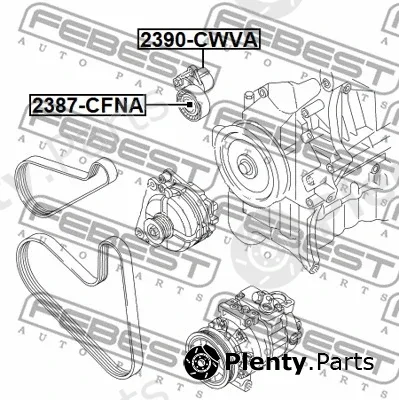 Febest 2390-CWVA — Belt Tensioner, V-ribbed belt