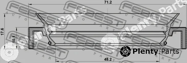 Febest 95HAY-50711017R — Shaft Seal, drive shaft