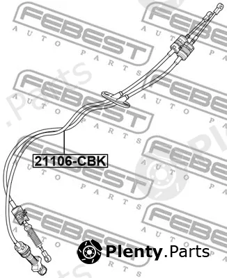 Febest 21106-CBK — Cable Pull, manual transmission