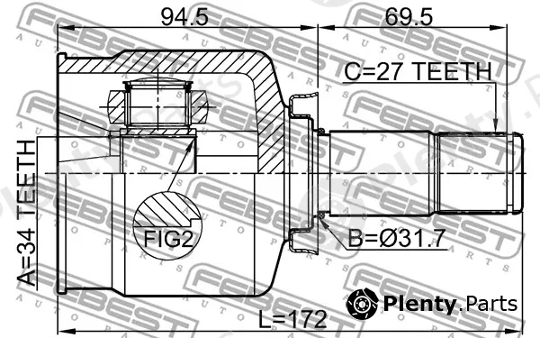 Febest 3511-NL3LH — Joint Kit, drive shaft