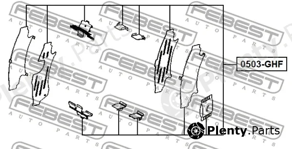 Febest 0503-GHF — Accessory Kit, disc brake pad