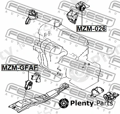 Febest MZM-026 — Mounting, engine
