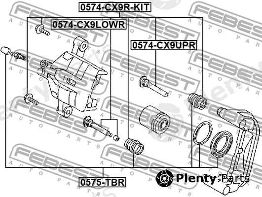 Febest 0574-CX9R-KIT — Guide Sleeve Kit, brake caliper