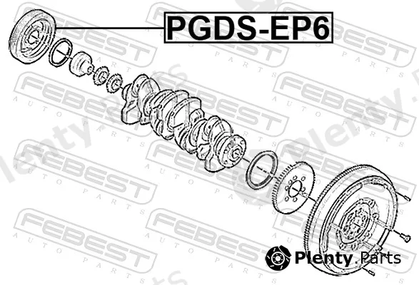 Febest PGDS-EP6 — Belt Pulley, crankshaft
