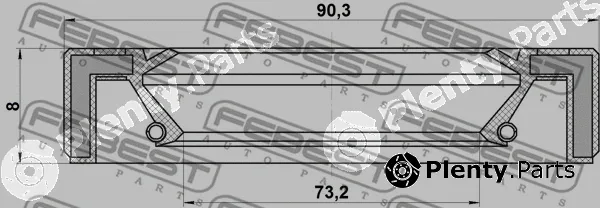 Febest 95GAY-75900808R — Shaft Seal, drive shaft