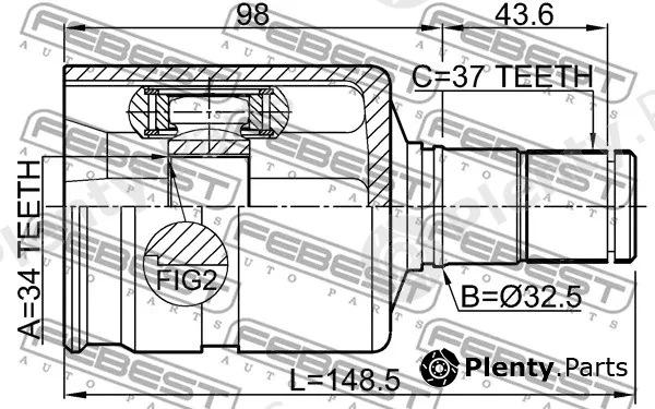 Febest 2311-5N1LH — Joint Kit, drive shaft