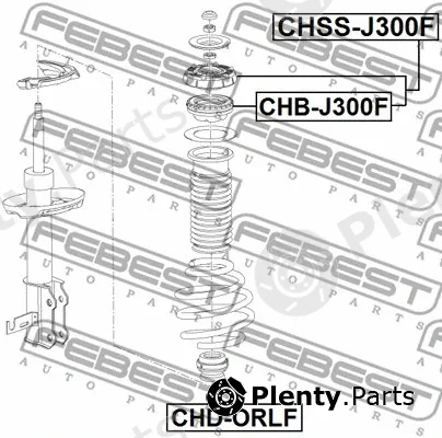 Febest CHB-J300F — Rolling Bearing, suspension strut support mount