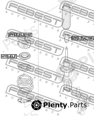 Febest HYSS-ELN16F — Suspension Strut Support Mount