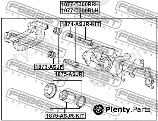 Febest 1077-T300RLH — Brake Caliper