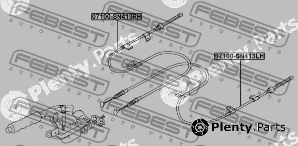 Febest 07100-SN413LH — Cable Pull, parking brake