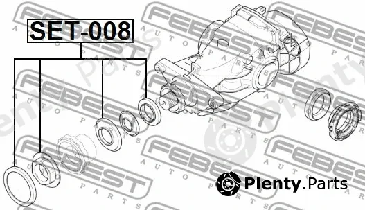 Febest SET-008 — Shaft Seal, differential
