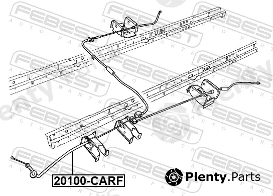 Febest 20100-CARF — Cable Pull, parking brake