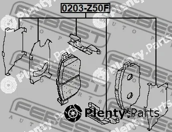 Febest 0203-Z50F — Anti-Squeal Foil, brake pad (back plate)