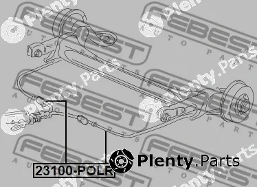 Febest 23100-POLR — Cable Pull, parking brake