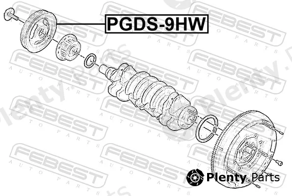 Febest PGDS-9HW — Belt Pulley, crankshaft