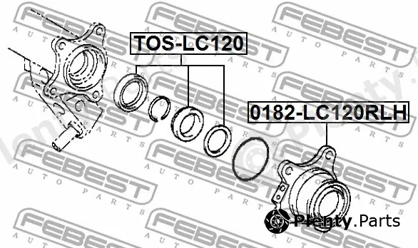 Febest TOS-LC120 — Bearing, drive shaft