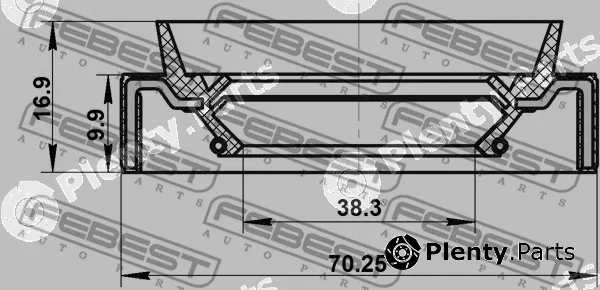 Febest 95JAS-40701017L — Shaft Seal, differential