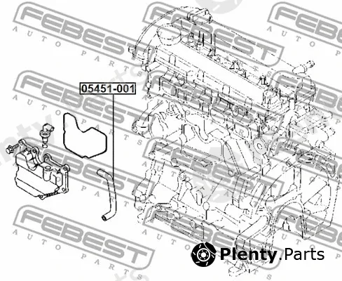 Febest 05451-001 — Hose, crankcase ventilation