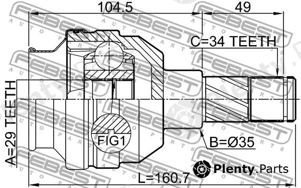 Febest 1011-T300MTLH — Joint Kit, drive shaft