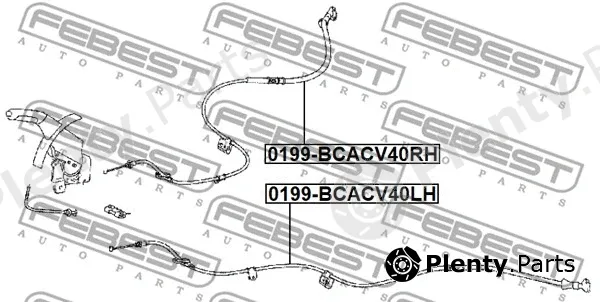 Febest 0199-BCACV40LH — Cable Pull, parking brake