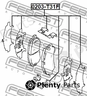 Febest 0203-T31F — Accessory Kit, disc brake pad