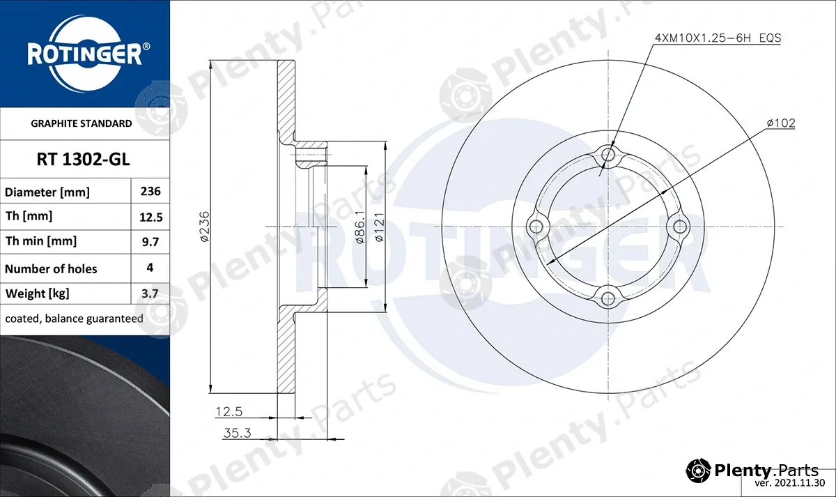 Rotinger RT1302-GL — Brake Disc GRAPHITE LINE