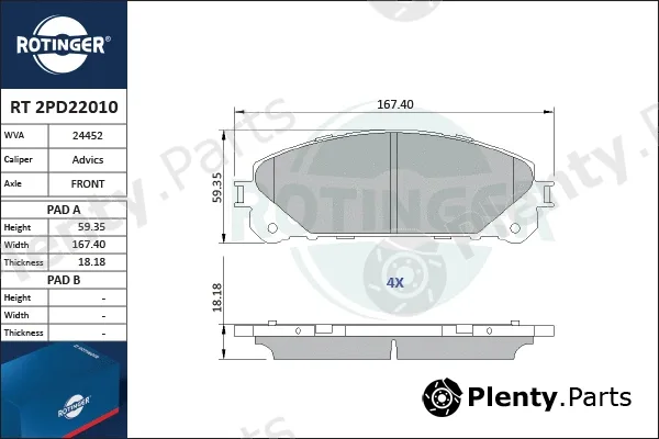 Rotinger RT2PD22010 — Brake Pad Set, disc brake