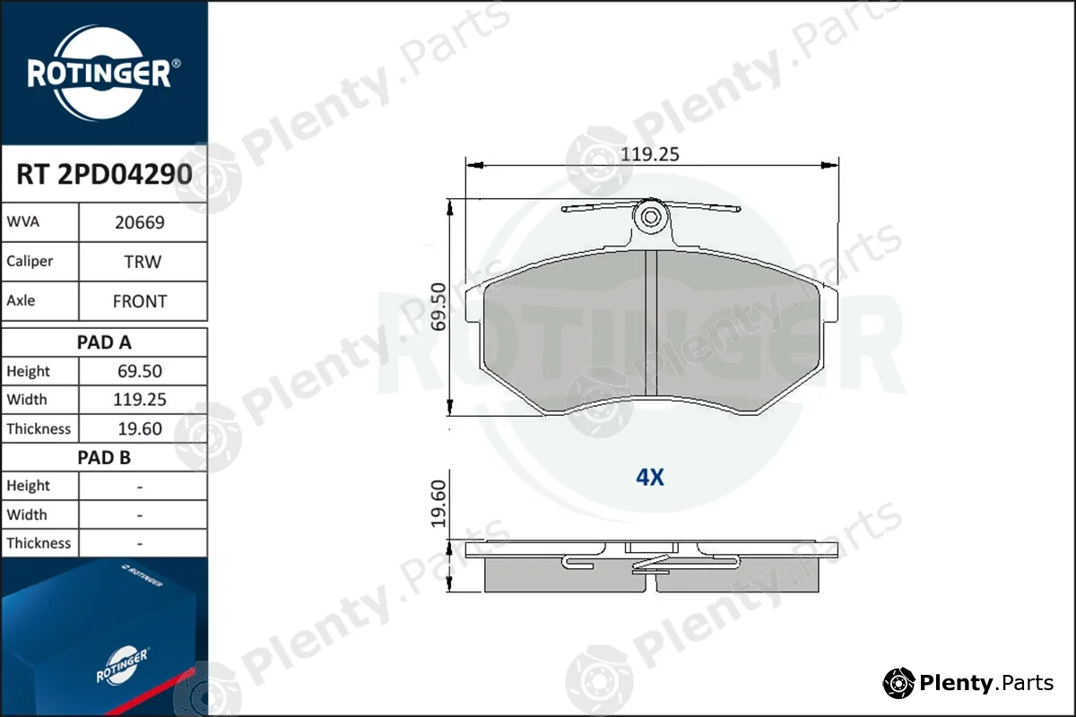 Rotinger RT2PD04290 — Brake Pad Set, disc brake