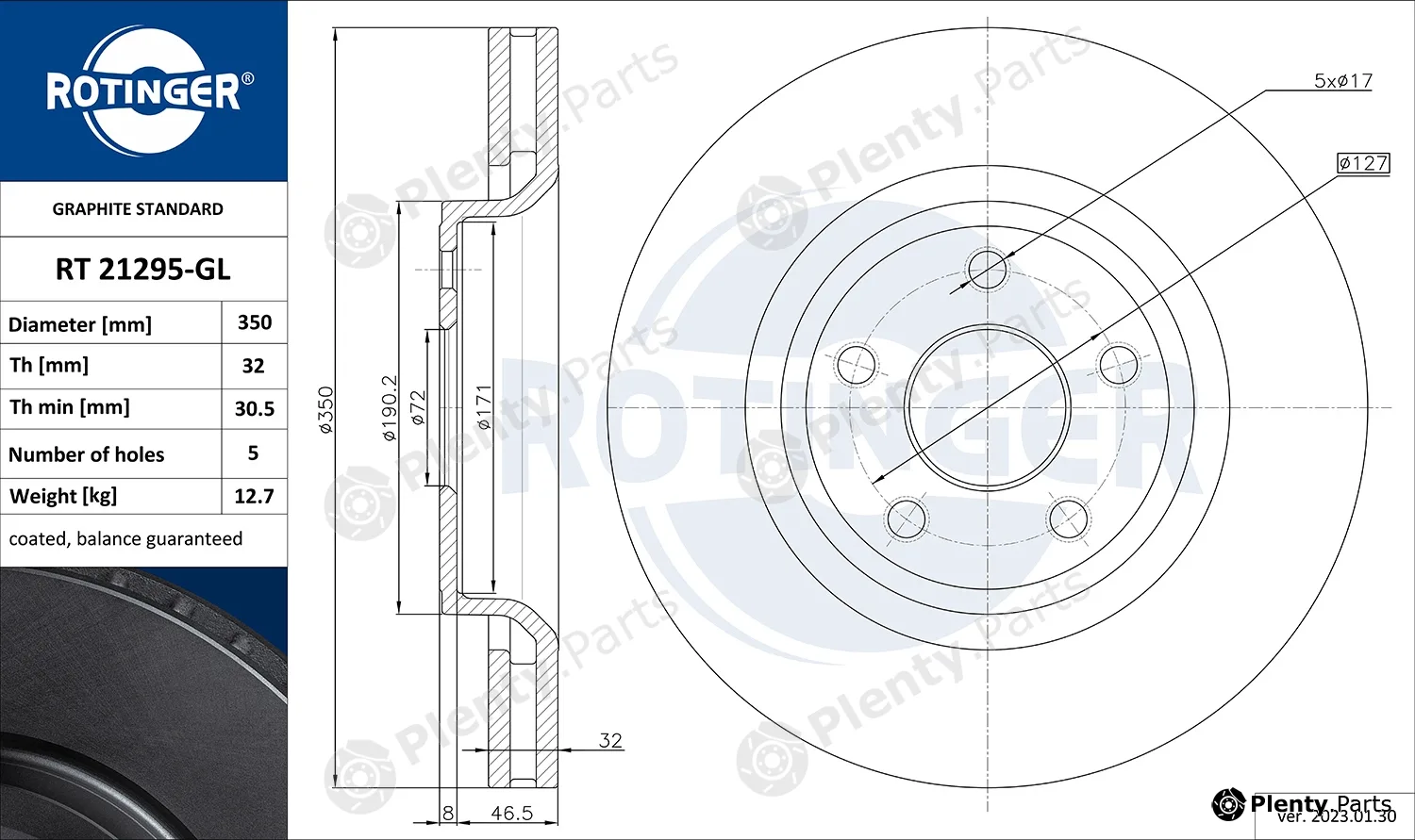 Rotinger RT21295-GL — Brake Disc GRAPHITE LINE