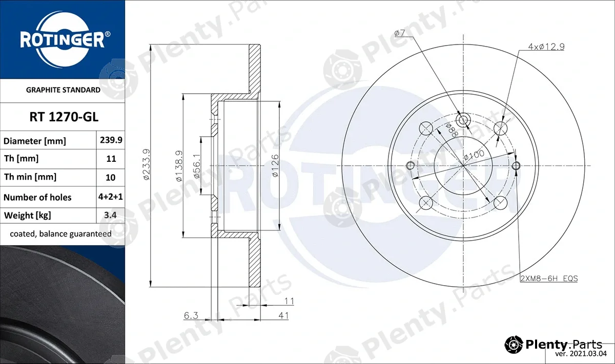Rotinger RT1270-GL — Brake Disc GRAPHITE LINE