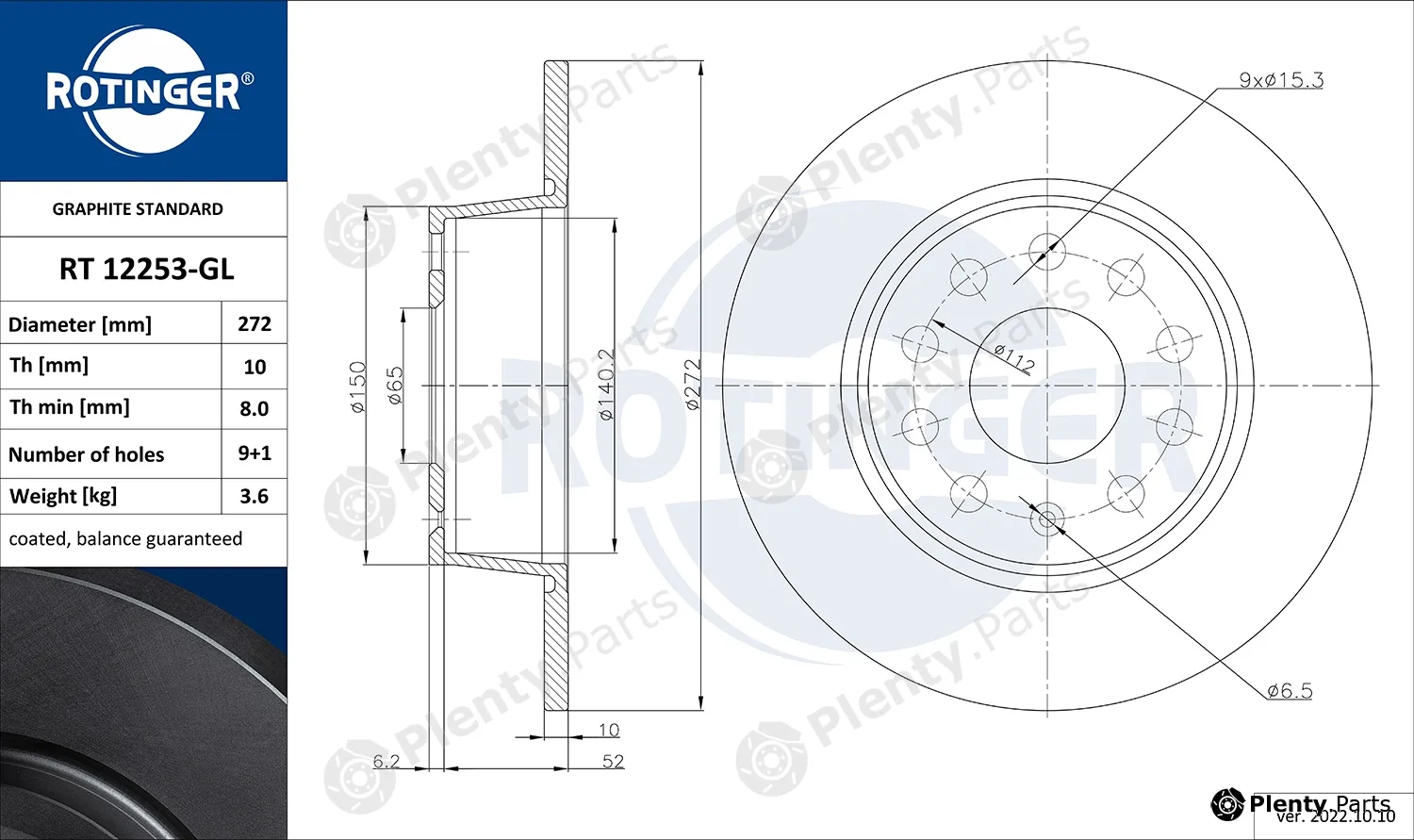 Rotinger RT12253-GL — Brake Disc GRAPHITE LINE