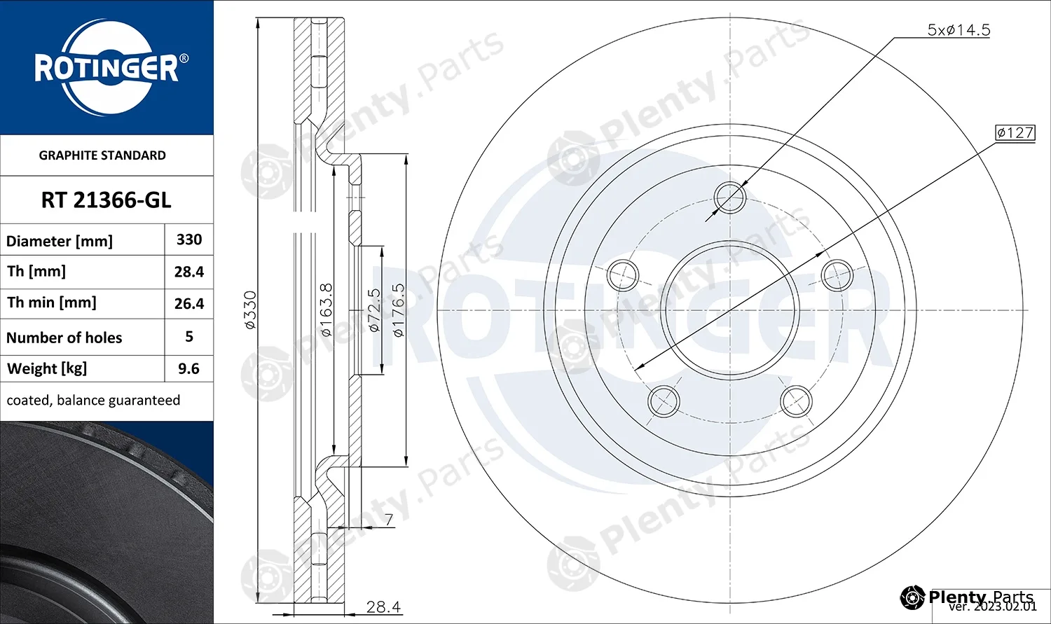 Rotinger RT21366-GL — Brake Disc GRAPHITE LINE