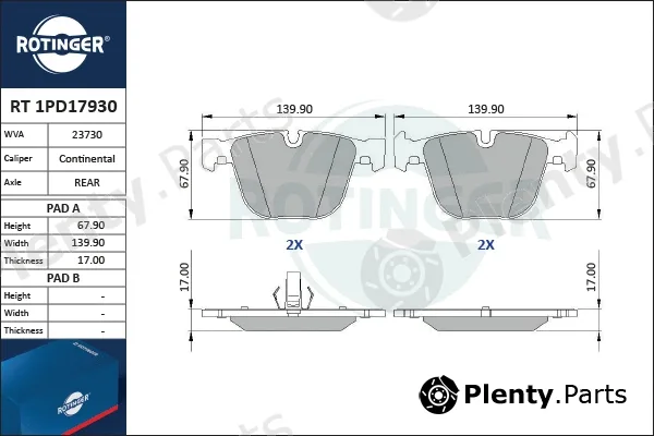 Rotinger RT1PD17930 — Brake Pad Set, disc brake
