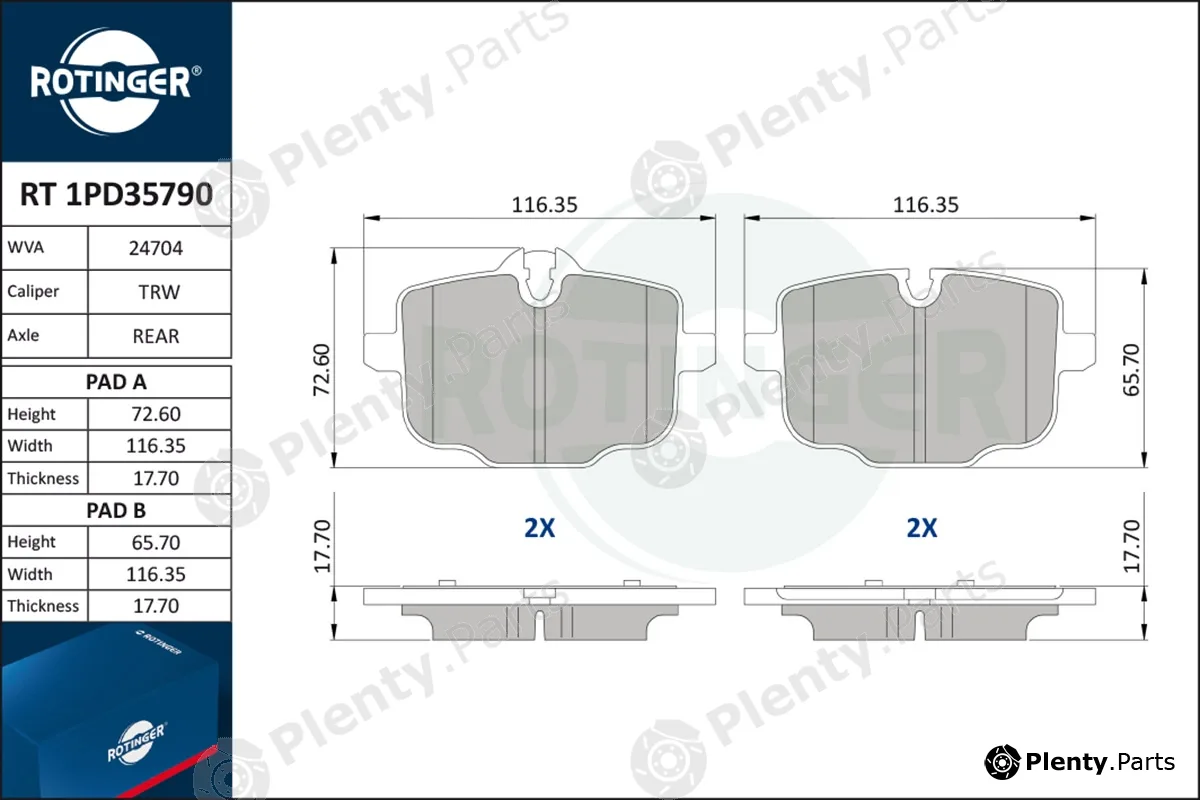 Rotinger RT1PD35790 — Brake Pad Set, disc brake