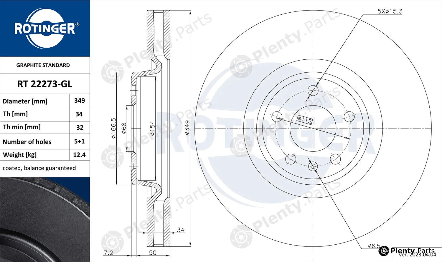 Rotinger RT22273-GL — Brake Disc GRAPHITE LINE