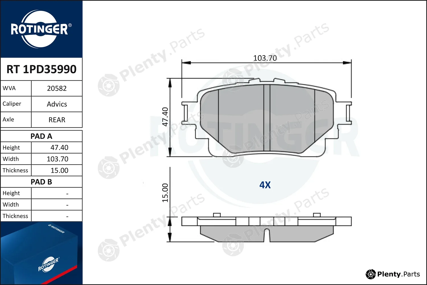 Rotinger RT1PD35990 — Brake Pad Set, disc brake