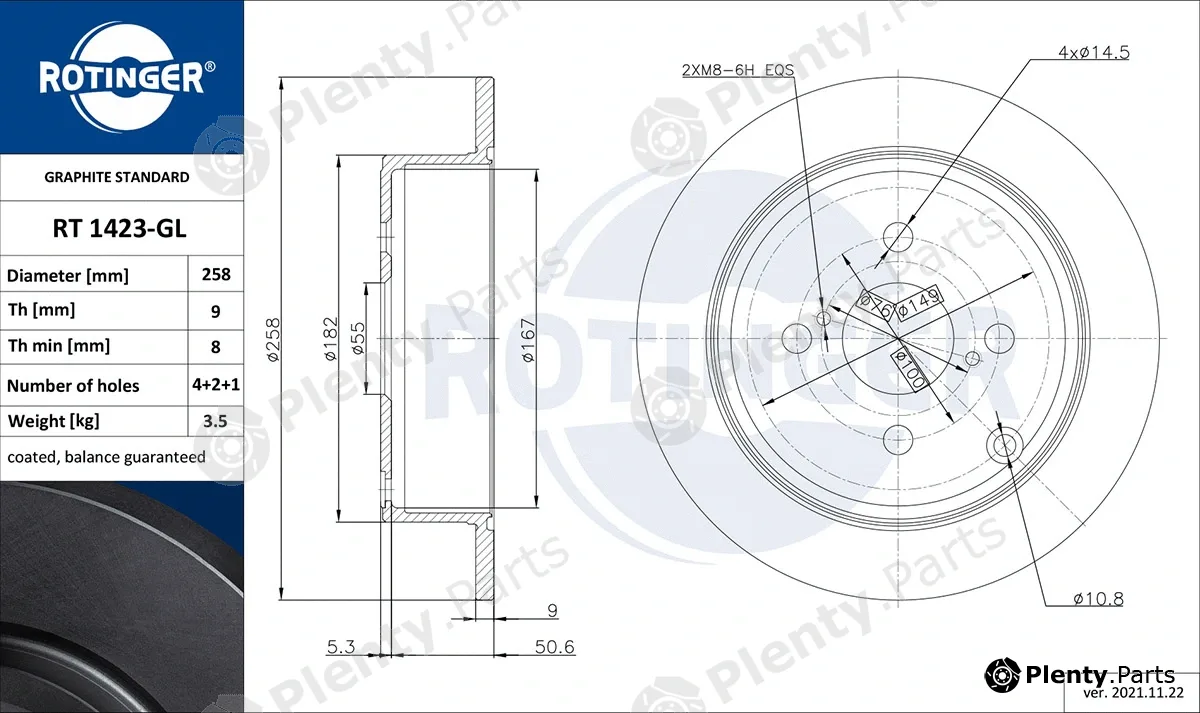 Rotinger RT1423-GL — Brake Disc GRAPHITE LINE
