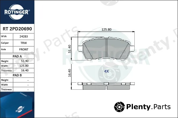 Rotinger RT2PD20690 — Brake Pad Set, disc brake