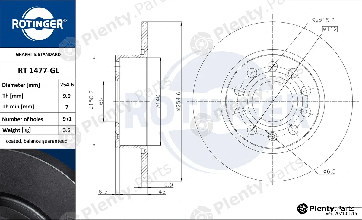 Rotinger RT1477-GL — Brake Disc GRAPHITE LINE