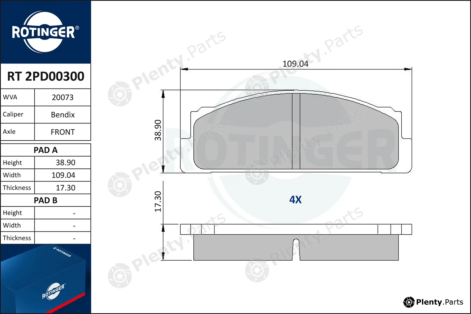 Rotinger RT2PD00300 — Brake Pad Set, disc brake