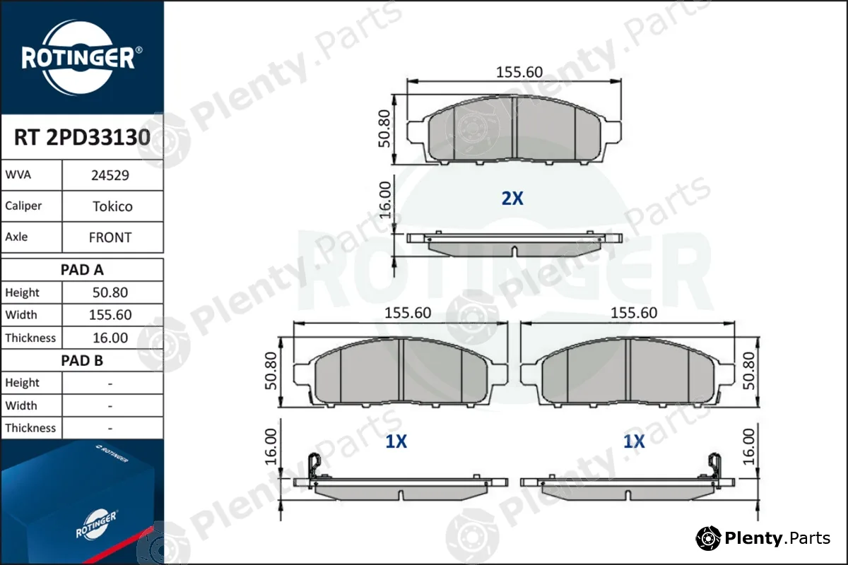 Rotinger RT2PD33130 — Brake Pad Set, disc brake