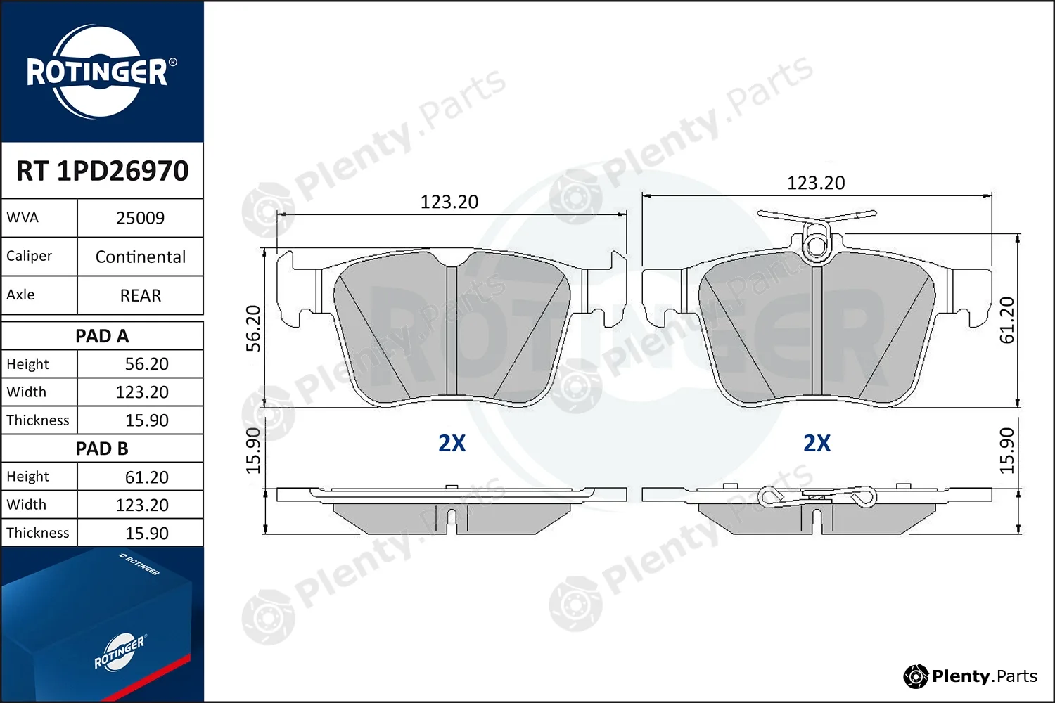 Rotinger RT1PD26970 — Brake Pad Set, disc brake