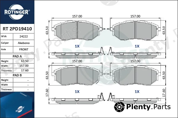 Rotinger RT2PD19410 — Brake Pad Set, disc brake
