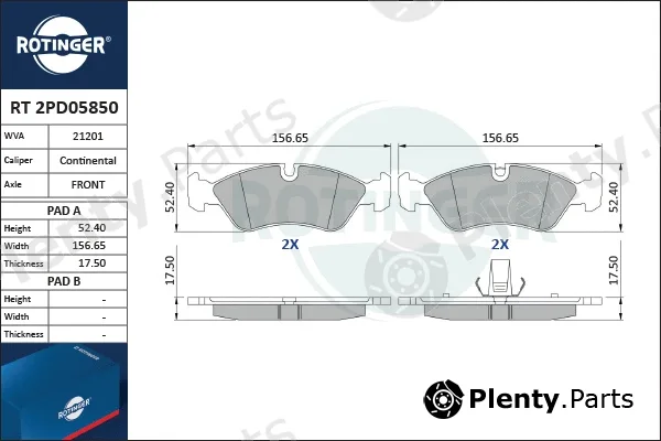 Rotinger RT2PD05850 — Brake Pad Set, disc brake