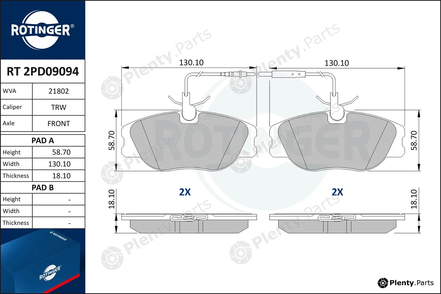 Rotinger RT2PD09094 — Brake Pad Set, disc brake