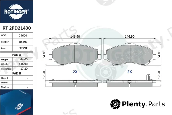 Rotinger RT2PD21430 — Brake Pad Set, disc brake