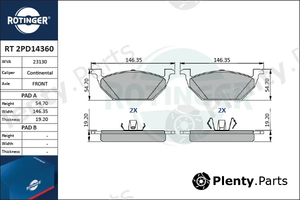 Rotinger RT2PD14360 — Brake Pad Set, disc brake