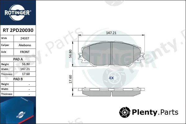 Rotinger RT2PD20030 — Brake Pad Set, disc brake