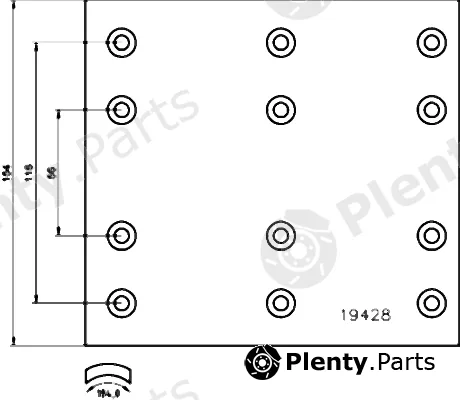 Cobreq 1419D — Brake Lining Kit, drum brake
