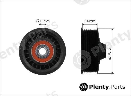 Caffaro 500250 — Deflection/Guide Pulley, V-ribbed belt